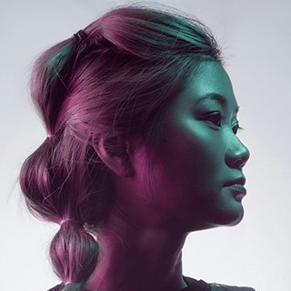 woman on side view